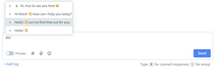 canned responses live chat